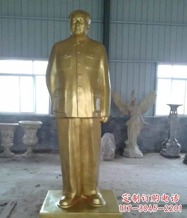 烟台优雅的毛主席玻璃钢仿铜人物雕塑