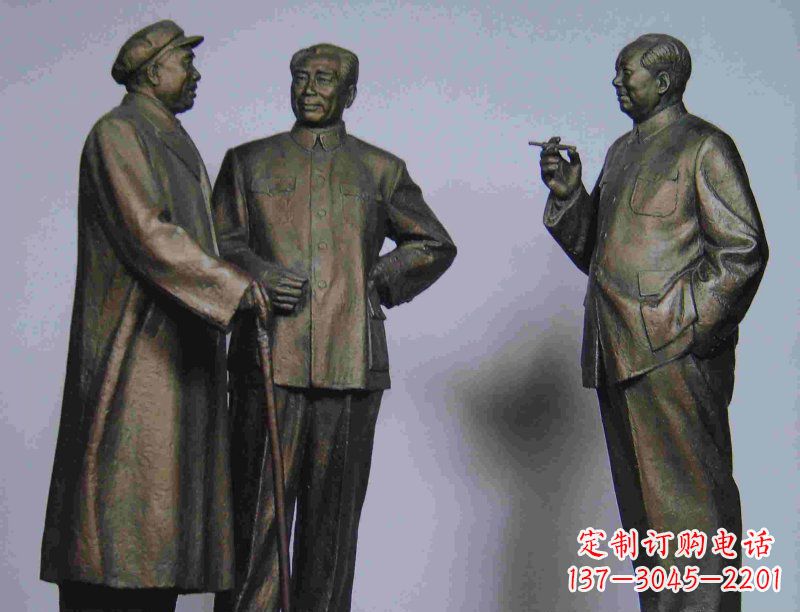 烟台毛主席周恩来朱德伟人铜雕