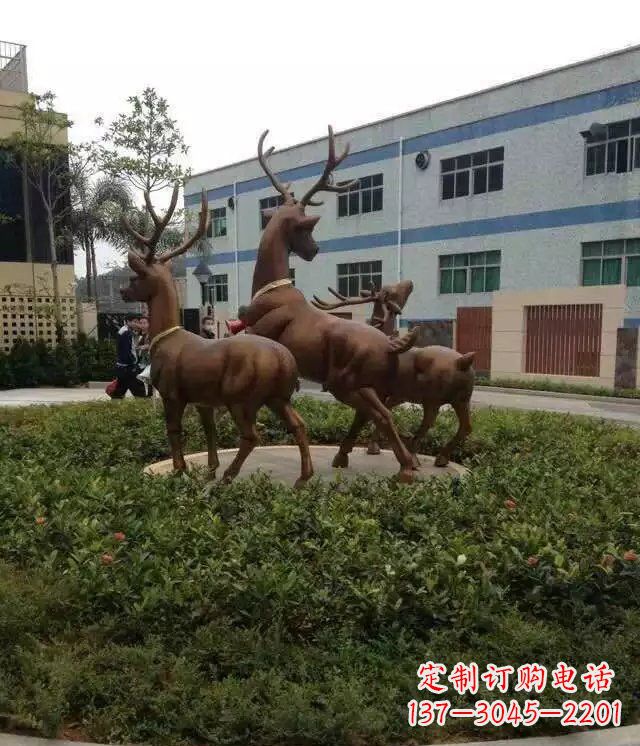 烟台梅花鹿小区铜雕精美礼品