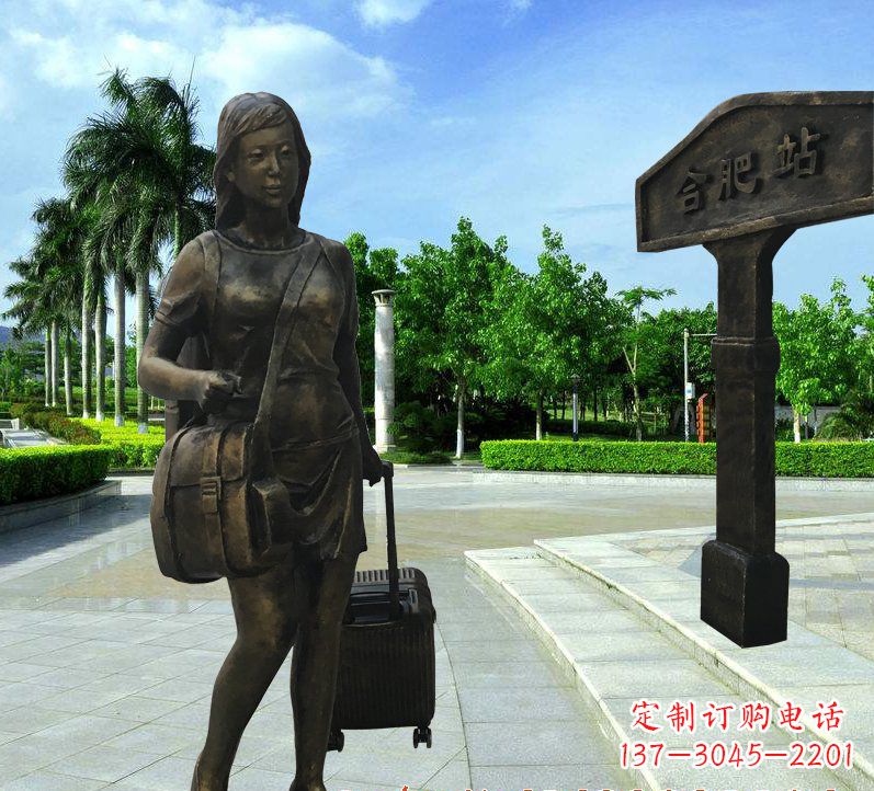 烟台美貌铸就的美女铜雕
