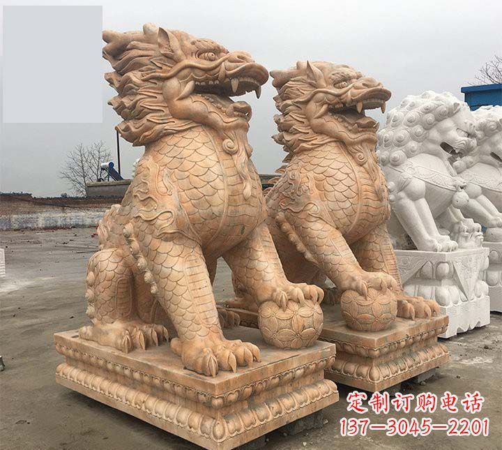 烟台麒麟石雕,雕刻精美,让您眼前一亮