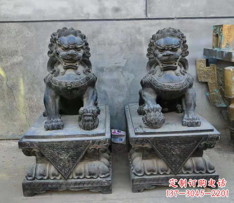 烟台狮子雕塑,象征霸气的家门口装饰