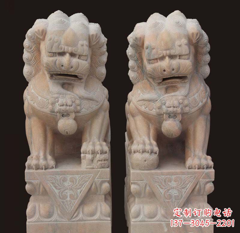 烟台传统石狮子雕塑,精美绝伦