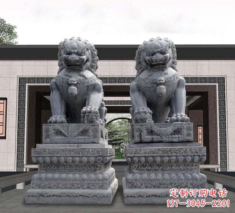 烟台青石传统狮子石雕,引领传统艺术气息