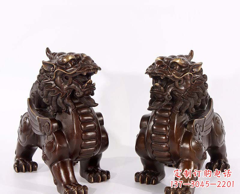 烟台弘扬中国传统文化,神兽貔貅铜雕