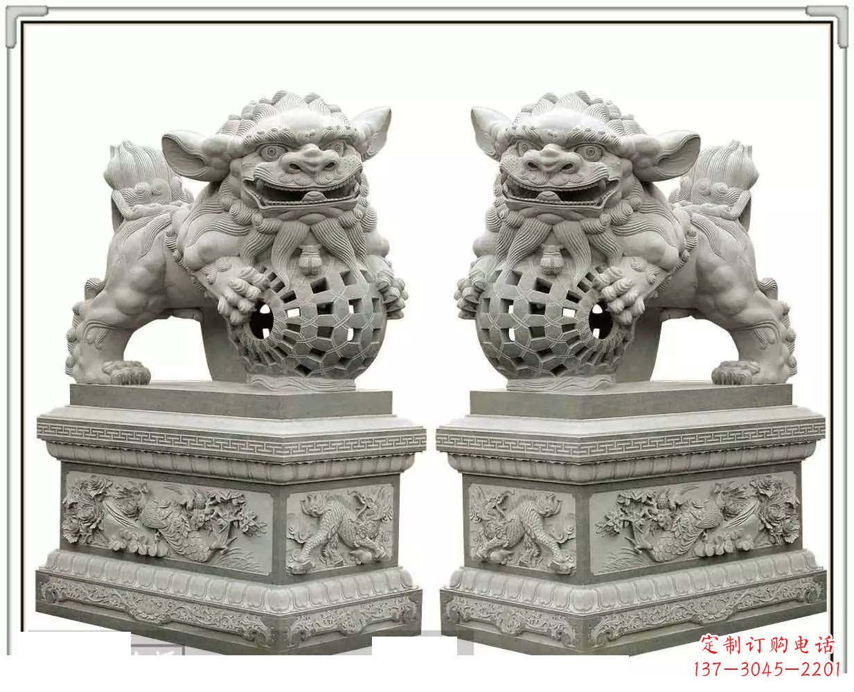 烟台精美网球狮石雕,匠心雕刻绝美网球图案