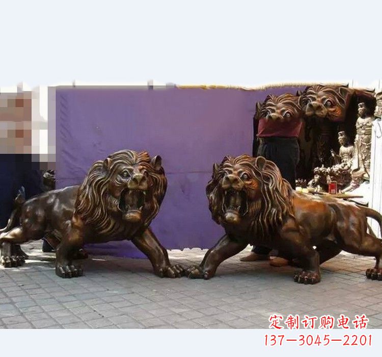 烟台门口西洋狮子铜雕