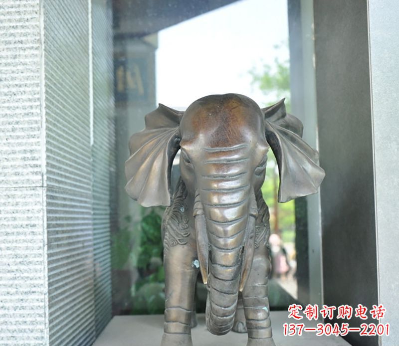 烟台门口镇宅大象铜雕