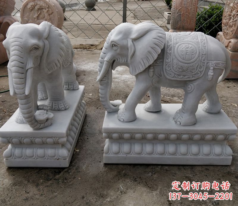 烟台石雕大象,营造优雅气派