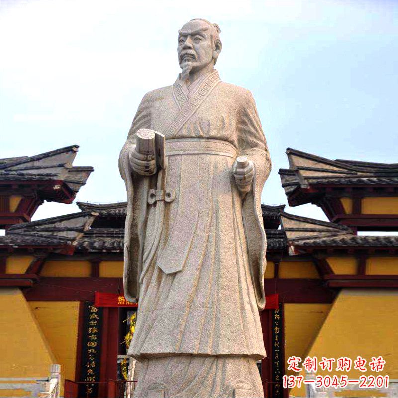 烟台传承中华传统文化,传神孟子砂岩石雕塑
