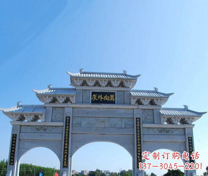 烟台手工精美石牌坊雕塑,让您的空间更加美观!