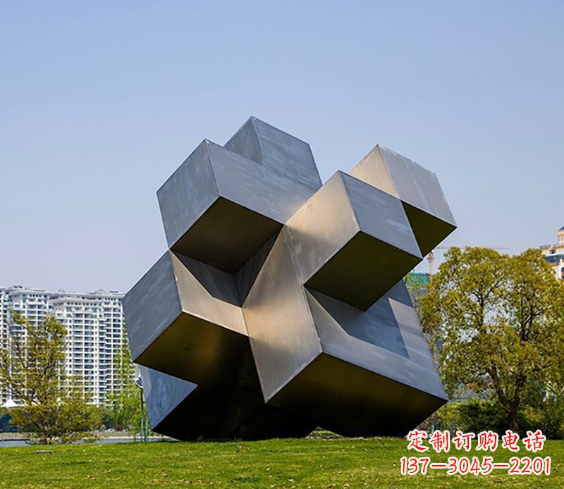 烟台魔方公园不锈钢雕塑