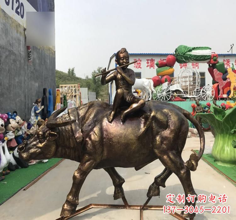 烟台中领雕塑的古典韵味牧童铜雕是一件绝美的雕…