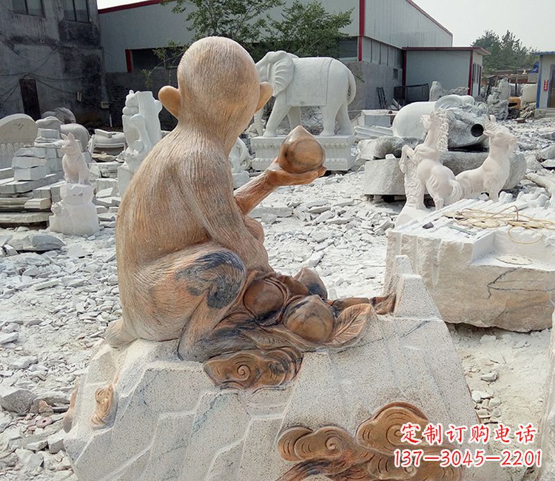 烟台精美猴子石雕,带来浓浓的节日气息