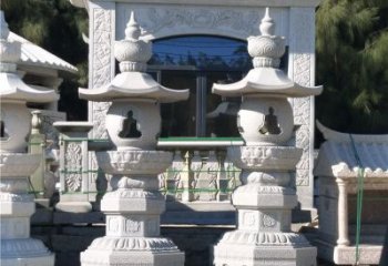 烟台汉白玉公园灯笼雕塑