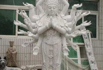 烟台汉白玉千手观音雕塑，精致细腻，深具宗教意义