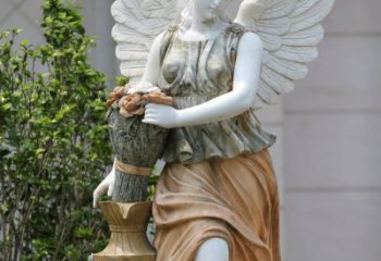 烟台精致高雅的汉白玉天使雕塑