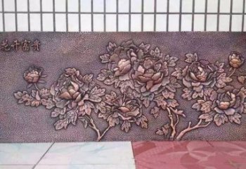 烟台精美绝伦的牡丹铜浮雕