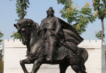 烟台将军骑马古代人物铜雕