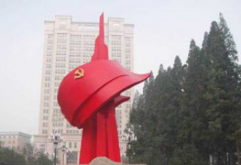 烟台不锈钢抽象党旗雕塑，象征着祖国力量