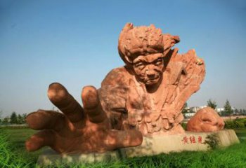 烟台中领雕塑-为抗战英雄黄继光献礼的石雕景观雕塑