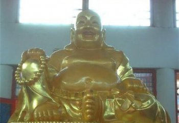 烟台传统工艺制作鎏金弥勒佛像