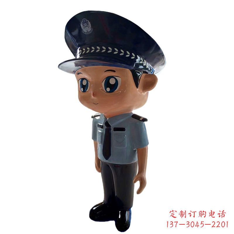 烟台全新警察玻璃钢卡通雕塑