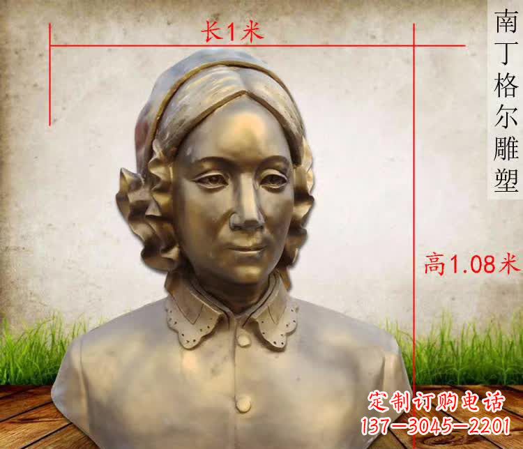 烟台精雕细琢,南丁格尔胸像铜雕塑