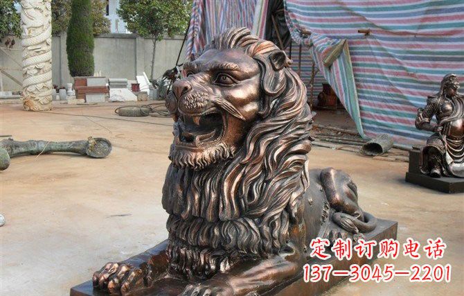 烟台汇丰狮子铜雕,体现高贵气质