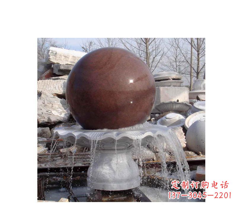 烟台喷泉小型风水球石雕