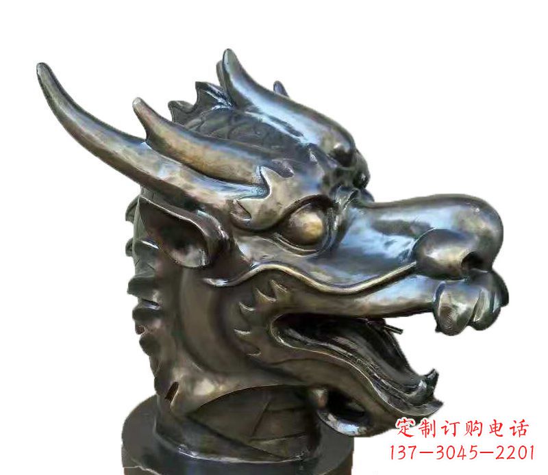 烟台喷水摆件生肖龙兽头动物铜雕