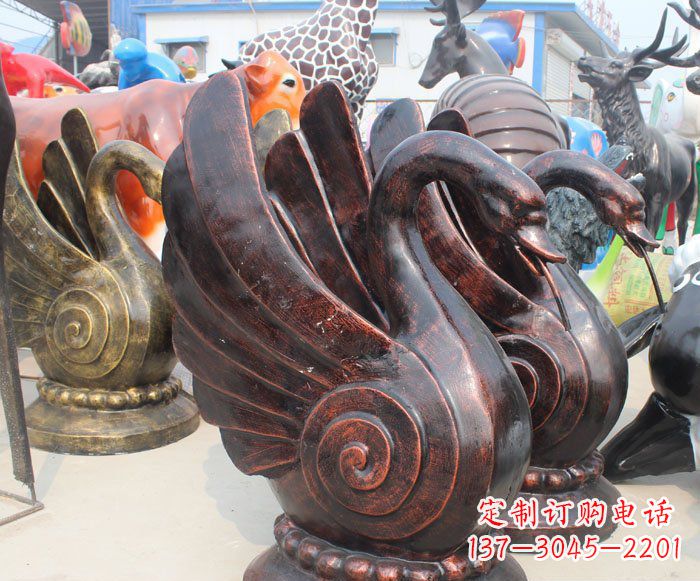 烟台喷水天鹅动物铜雕