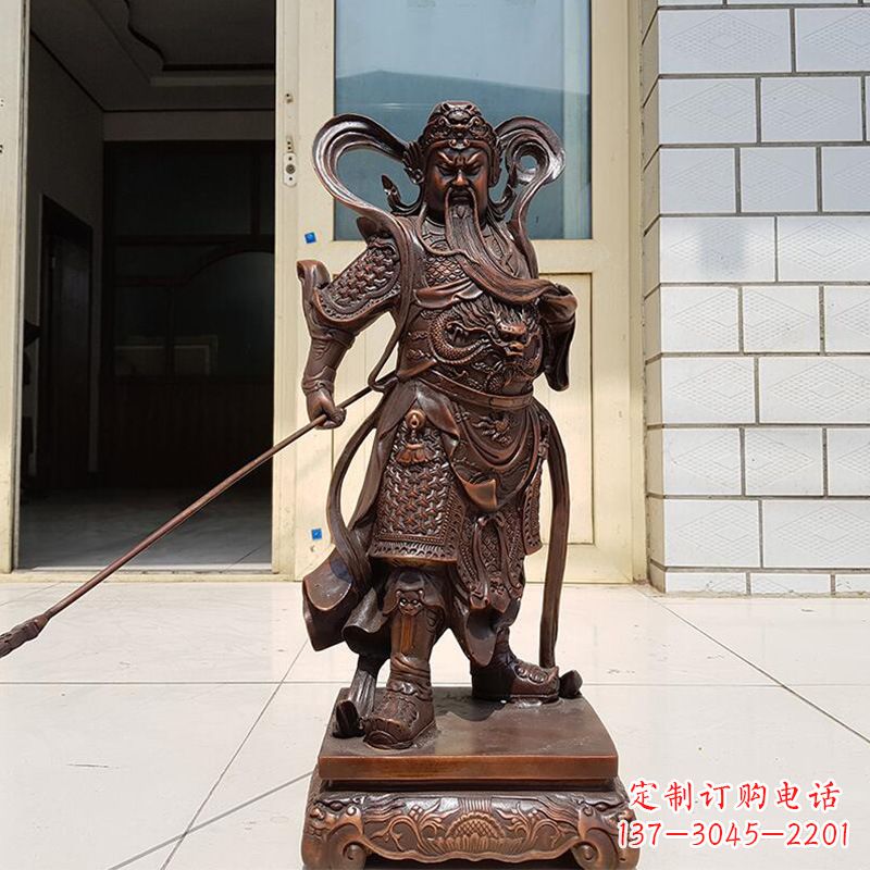 烟台唯美古典风格关公铜雕像