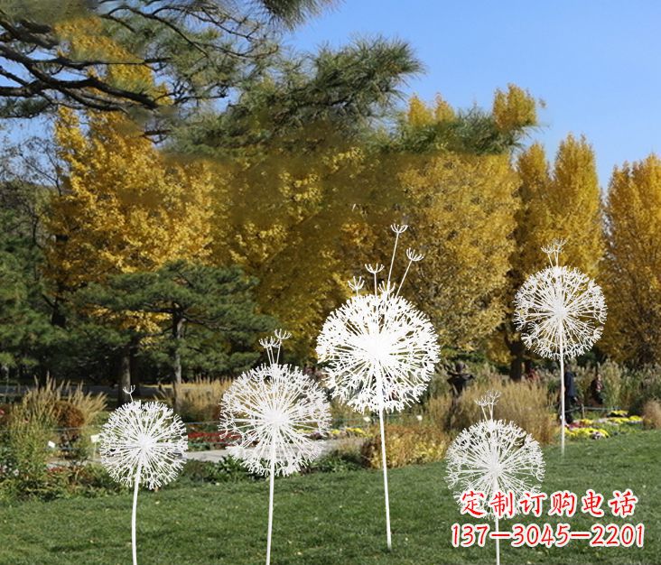 烟台中领雕塑:精美不锈钢蒲公英雕塑