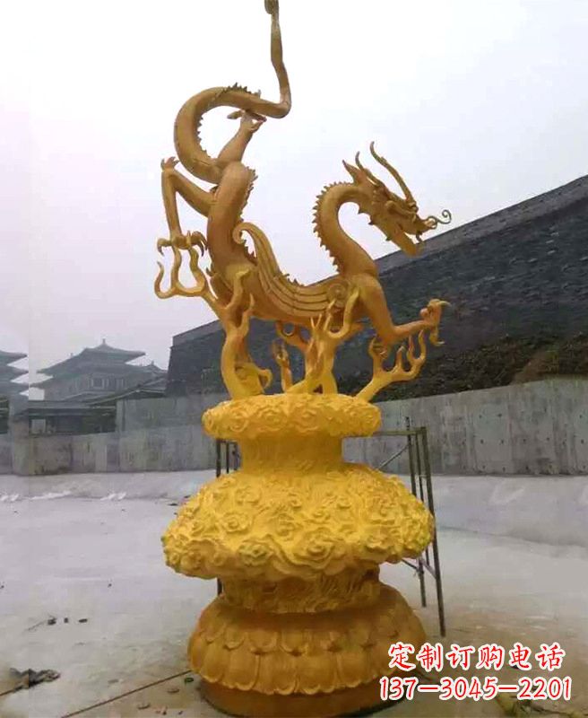 烟台中领雕塑专业定制华丽的龙雕塑,集艺术设计…