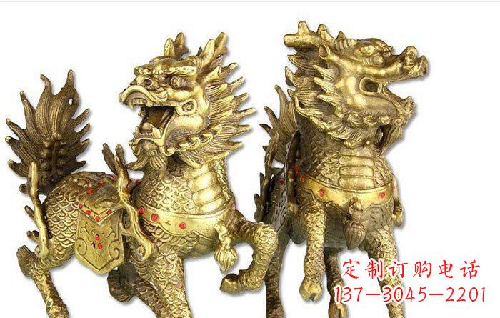 烟台开启财富运势的麒麟招财雕塑
