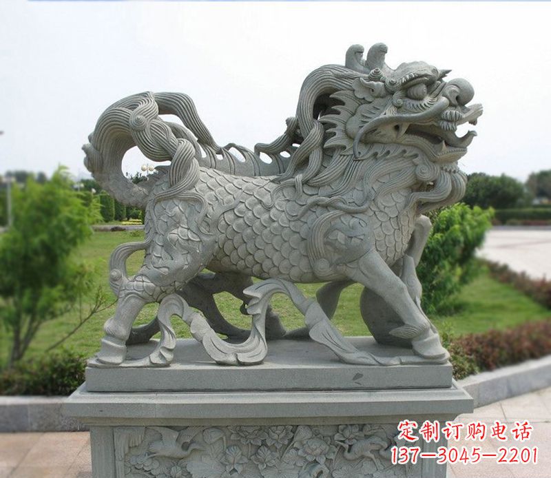 烟台典雅经典,麒麟招财石雕把你的梦想变成现实
