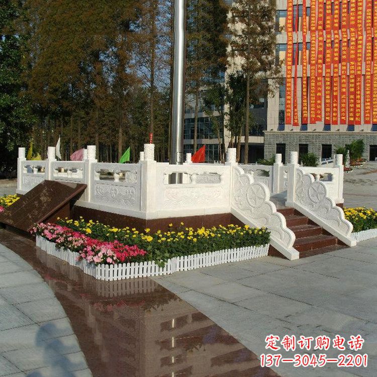 烟台高端定制玉石汉白玉石雕广场升旗台