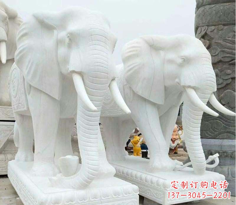 烟台企业门口大象石雕