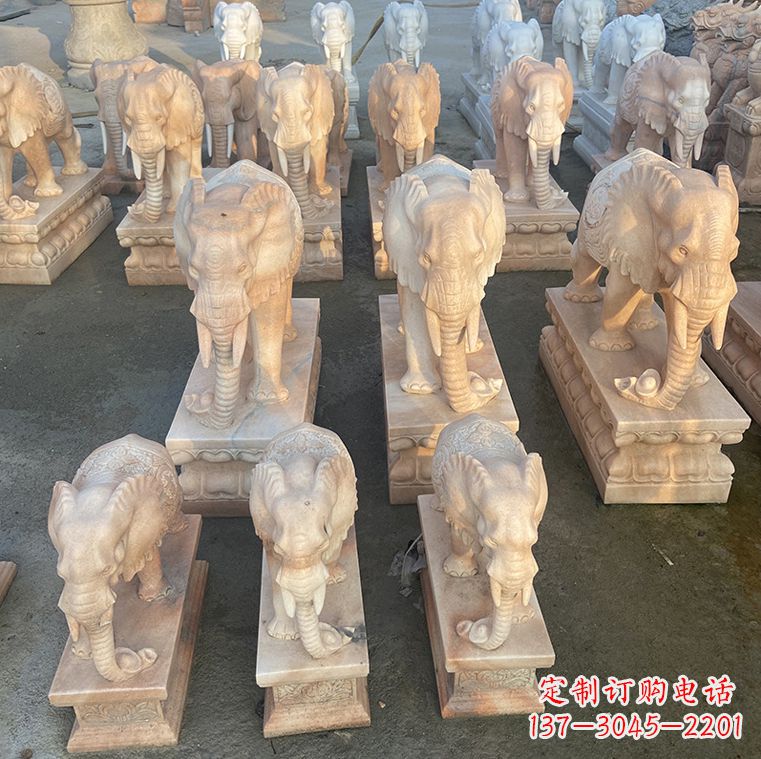 烟台翘鼻大象石雕