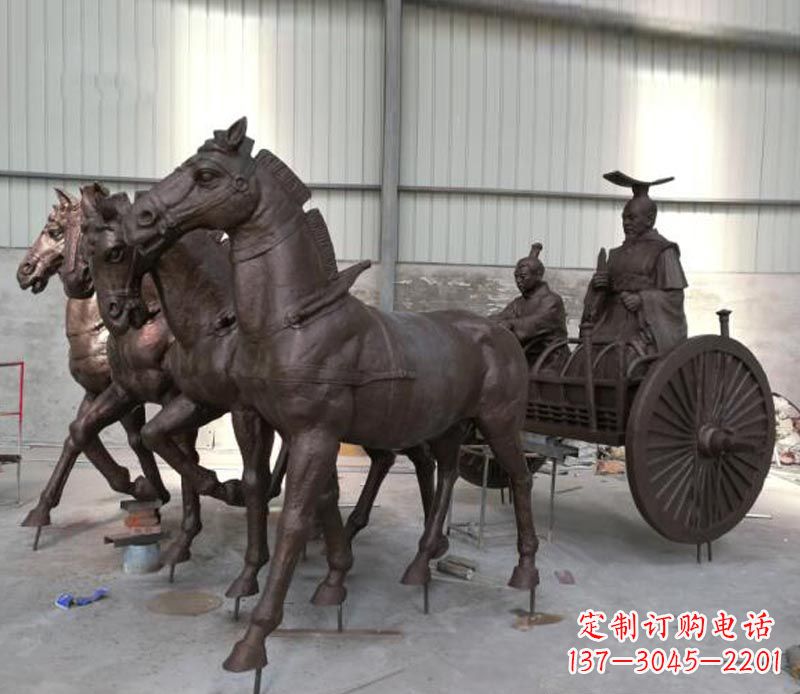 烟台马车雕塑-传承秦朝历史文化