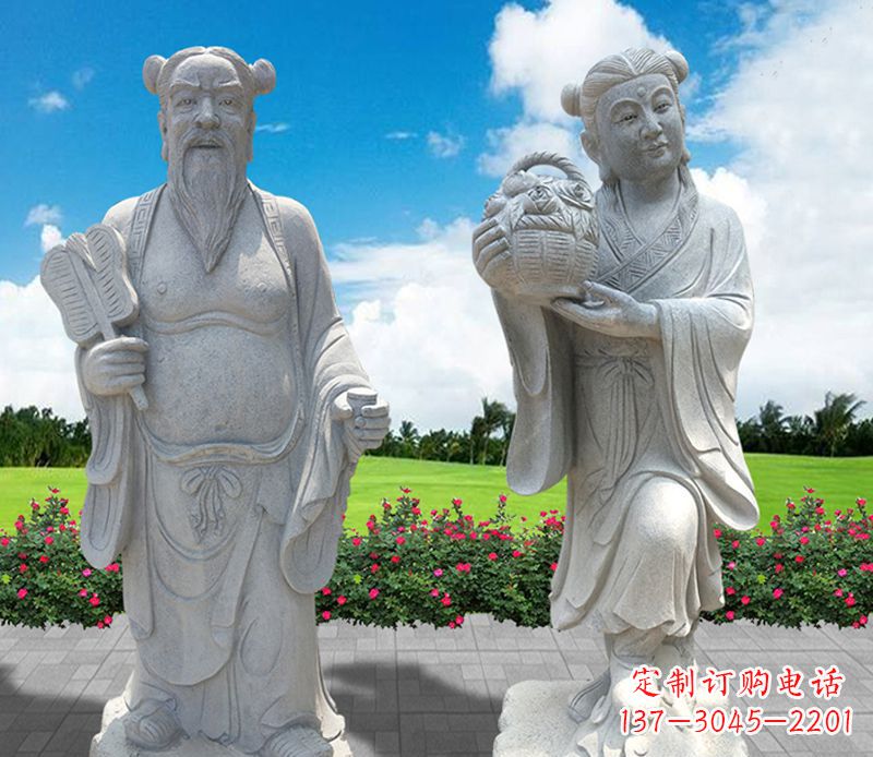 烟台青石八仙过海石雕永久保存您心中的传统宗族魅力