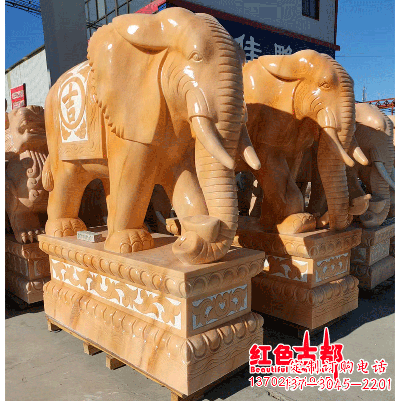 烟台青石雕刻大象