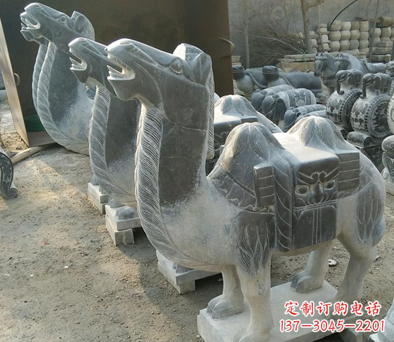 烟台青石骆驼雕,把动物活灵活现