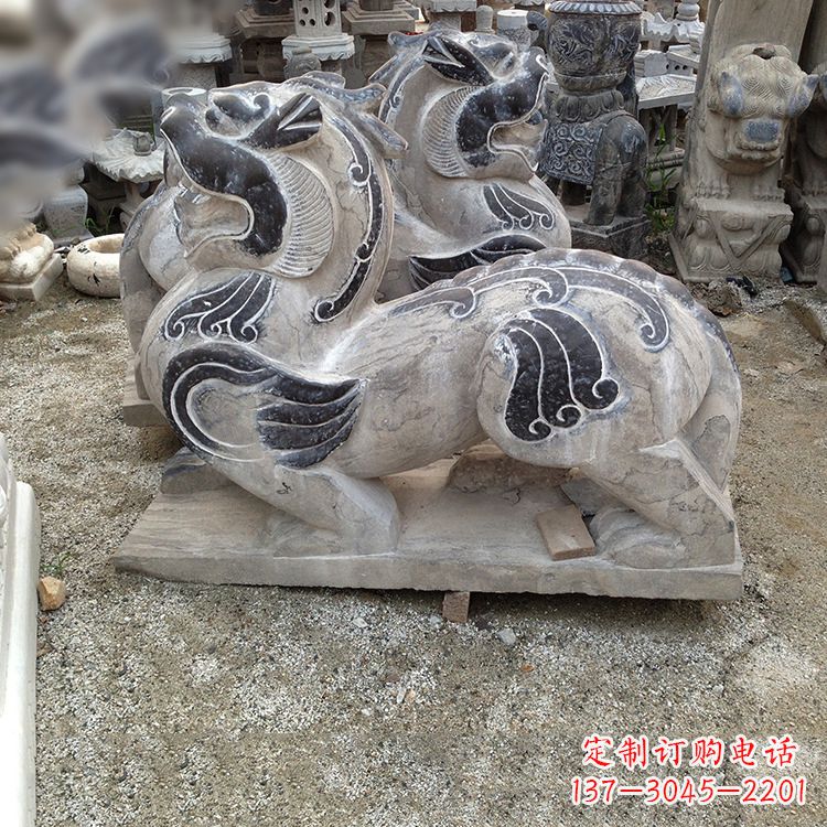 烟台手工精雕青石貔貅雕塑