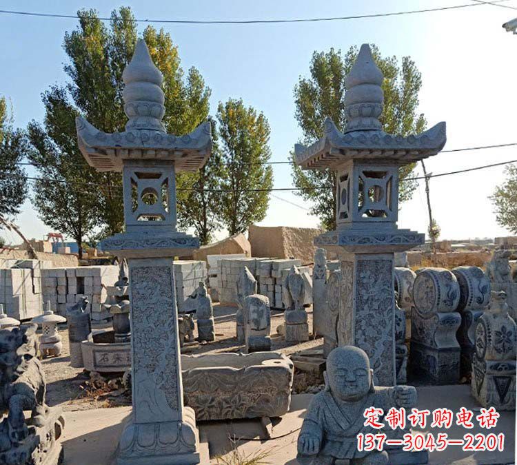烟台青石仿古石灯雕塑,精美实用