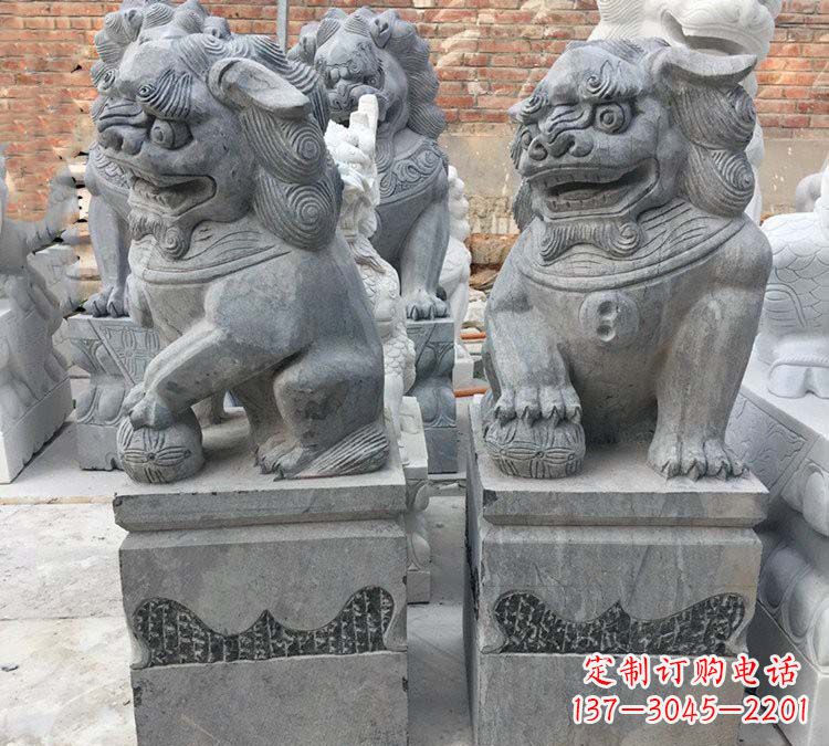 烟台青石仿古狮子雕塑