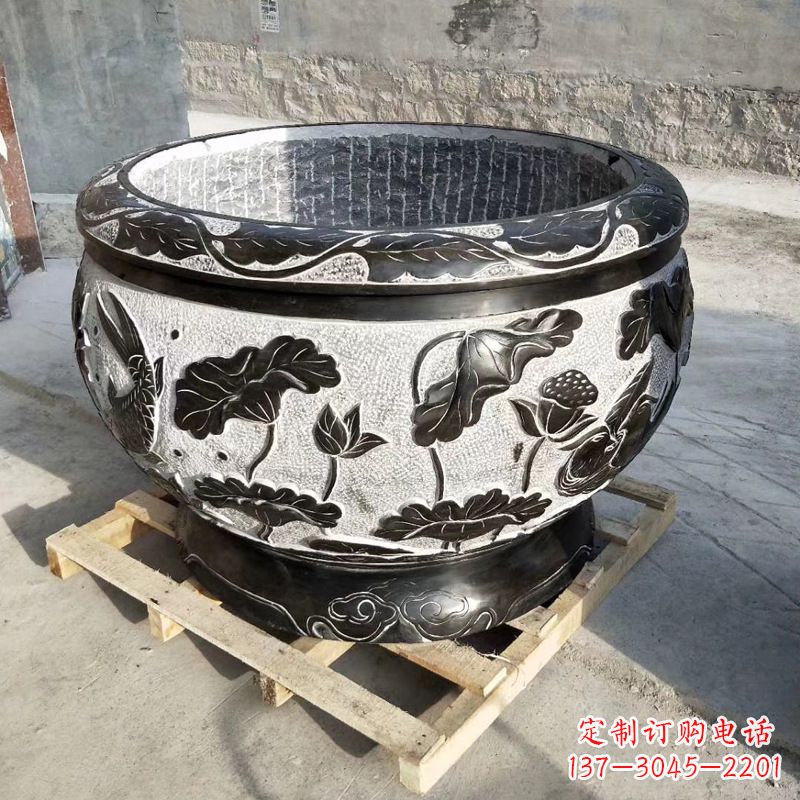 烟台欣赏古典韵味,青石仿古水缸雕塑尽显典雅