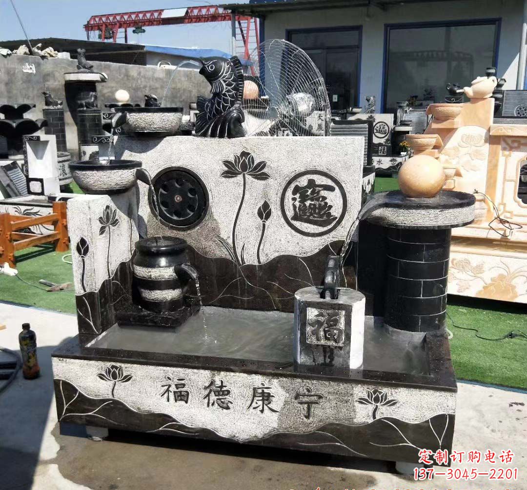 烟台青石水池石雕——美丽水中景观