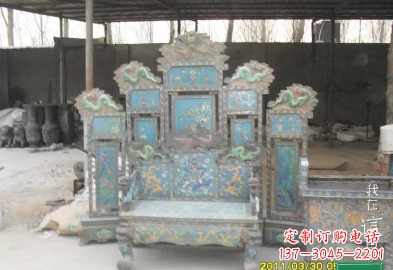 烟台青铜仿古龙椅雕塑